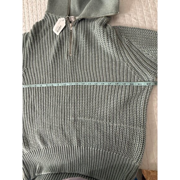 Thakoon Collective Sage Green Half-Zip Knit Sweater, Size M - Picture 9 of 9